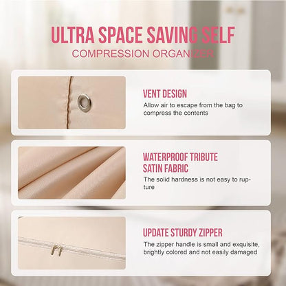 Space Saving Self Compression Organizer, Packing Cubes, Waterproof & Moisture-Proof (Pack of 1)