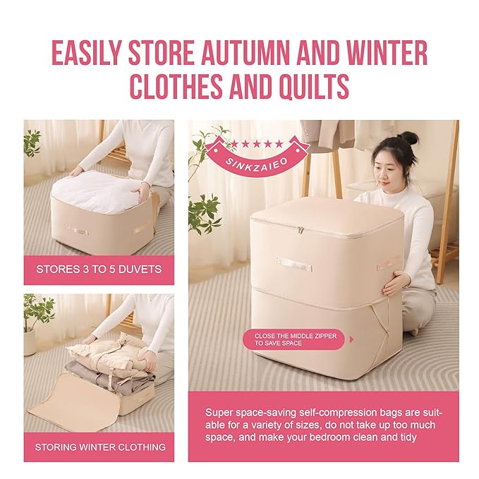 Space Saving Self Compression Organizer, Packing Cubes, Waterproof & Moisture-Proof (Pack of 1)