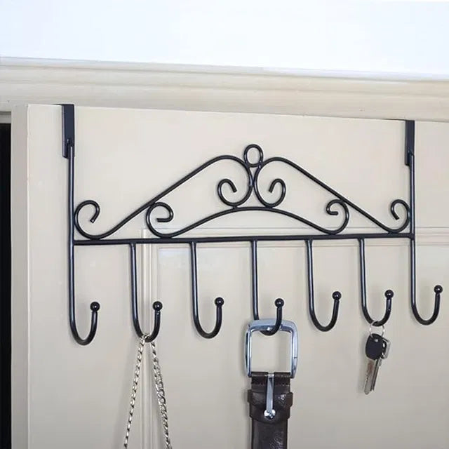 Over-Door Hook Organizer – 7-Hook Metal Storage Hanger