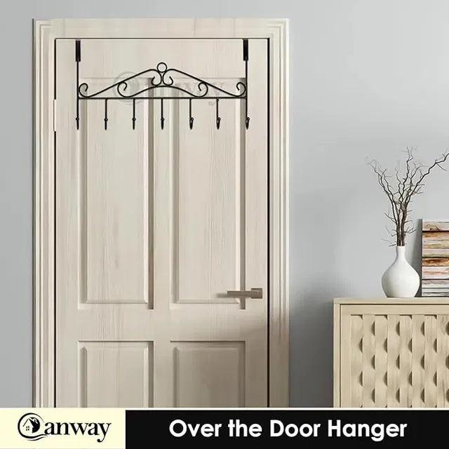 Over-Door Hook Organizer – 7-Hook Metal Storage Hanger