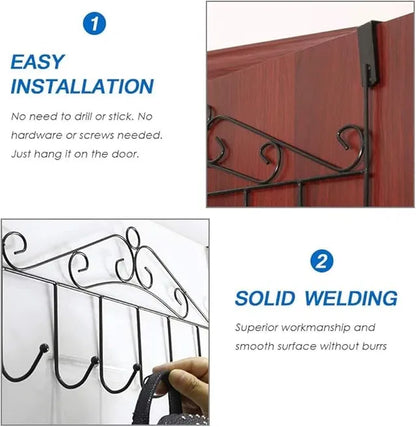 Over-Door Hook Organizer – 7-Hook Metal Storage Hanger